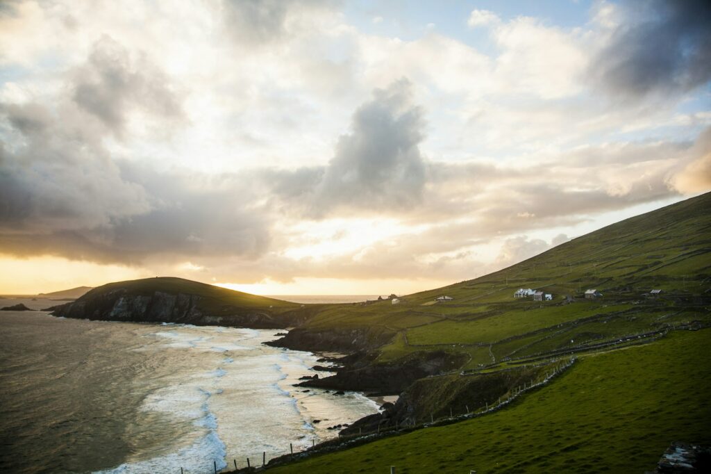 Cliffs at sunset, Dunquin, Kerry, Ireland
